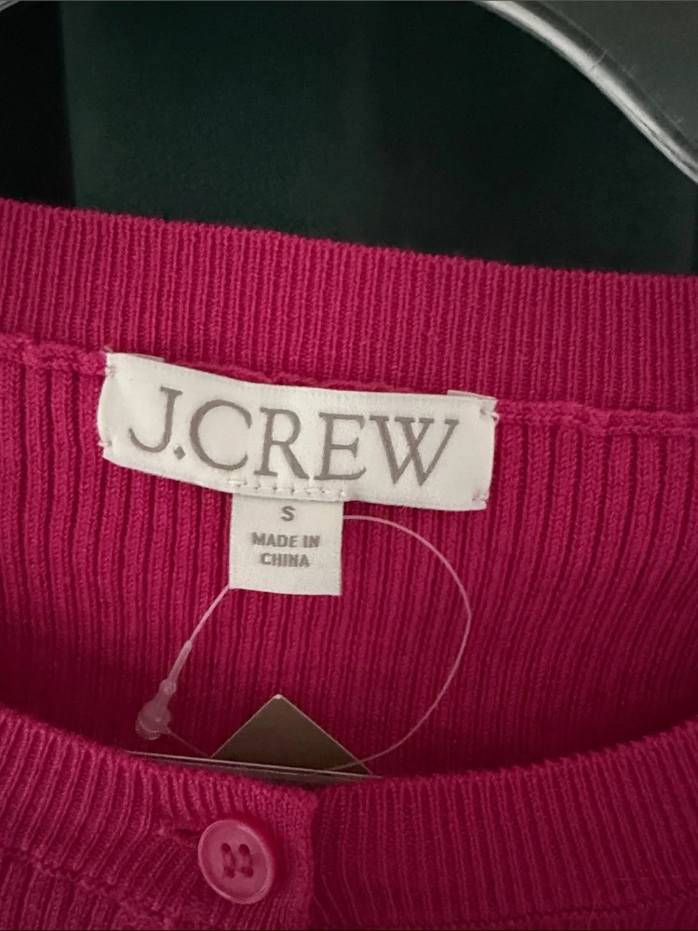 J. Crew Women’s Ribbed Henley Sweater - Bright Pink